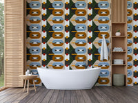 Artistic abstract blocks wallpaper for decor


