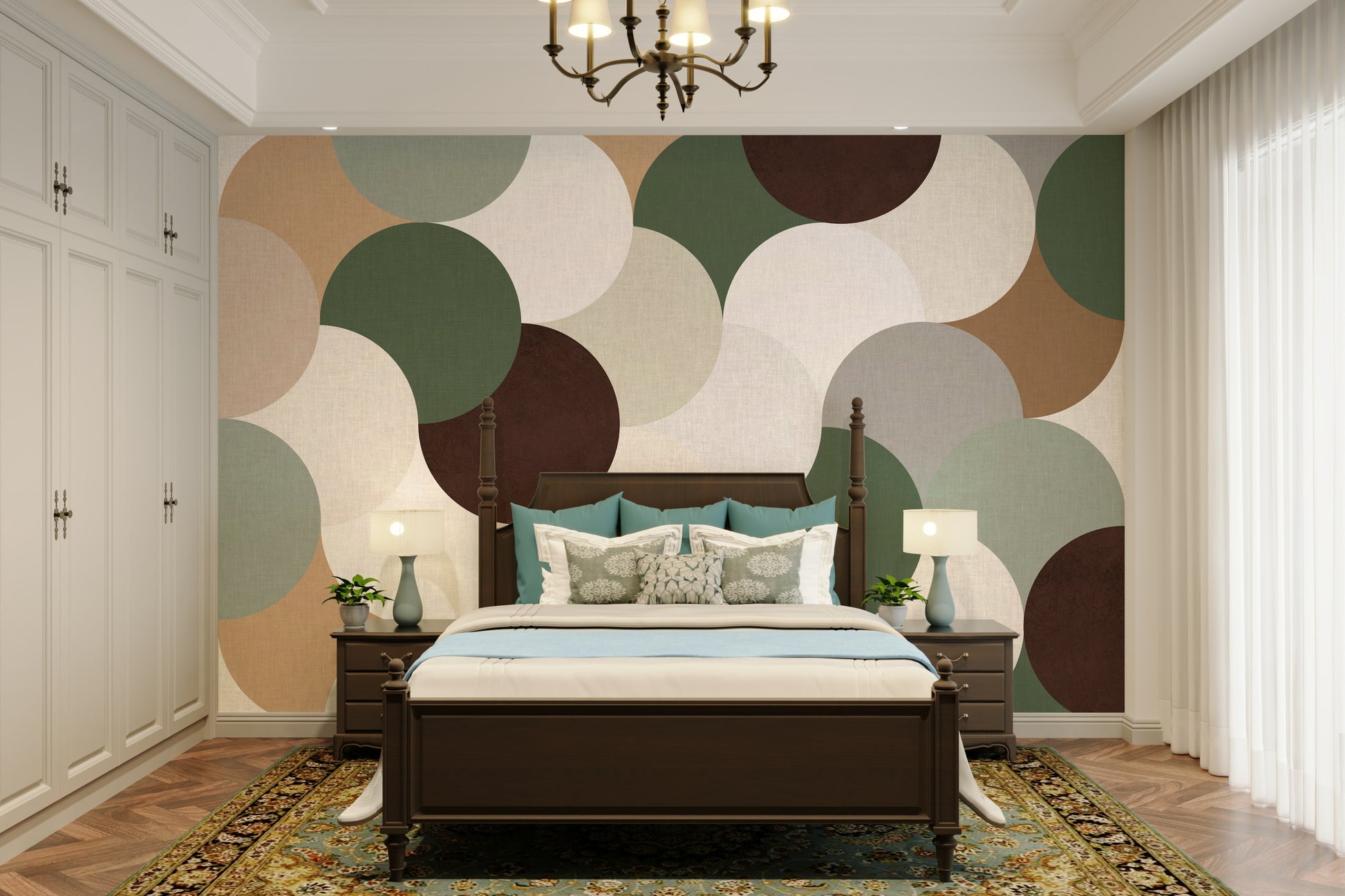 Minimalist round elements in earthy palette

