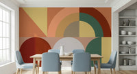 Elegant fall-themed mural combining deep browns, terracotta, and gold for timeless décor.