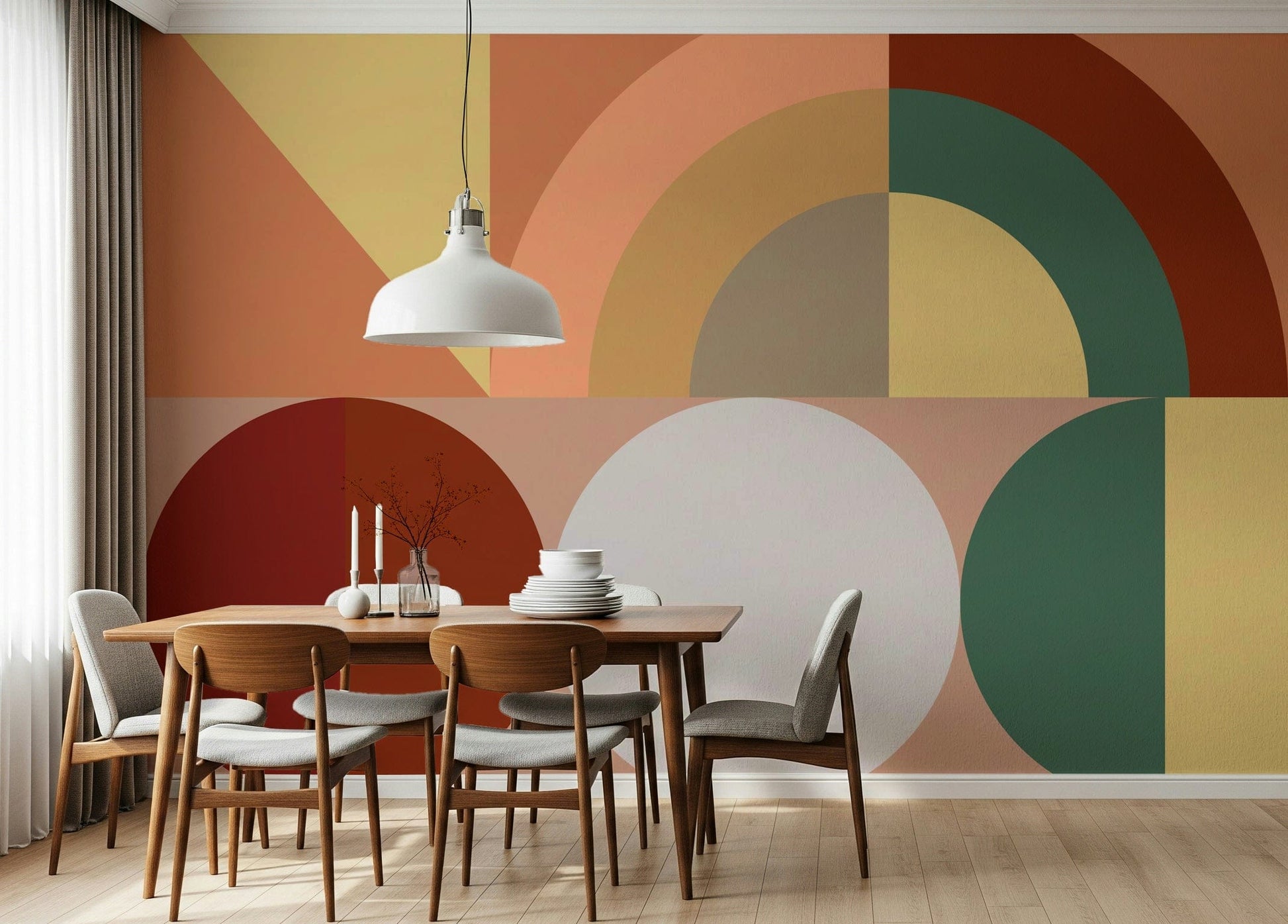 Earthy Colors wall mural blending rustic brown, orange, and gold hues for a fall-inspired look.