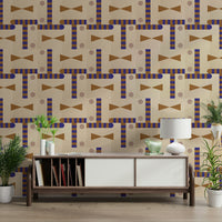 Graphic textile look wallpaper for interior

