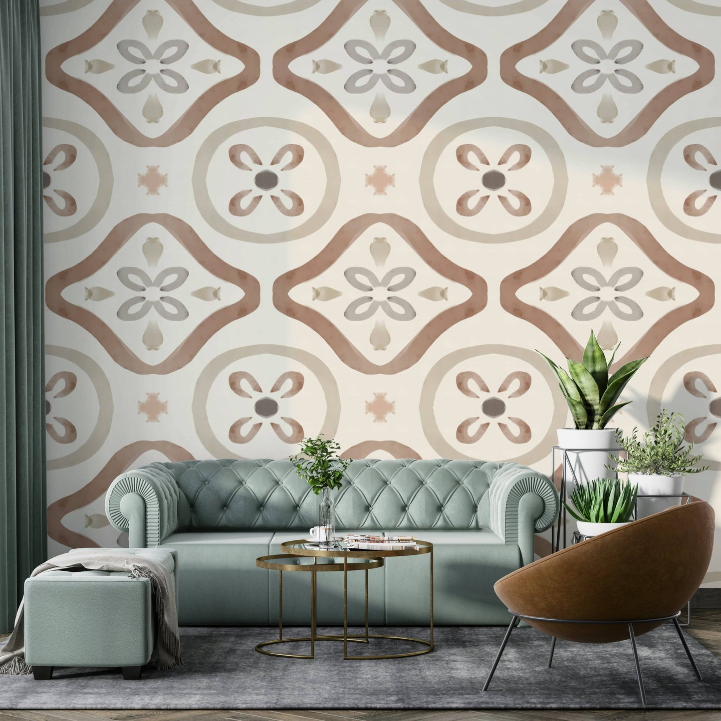 Mural wallpaper of a classic Italian decor design

