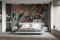 A tranquil botanical pattern wall mural for your decor.

