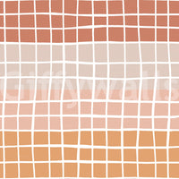 Soothing hand-drawn grid wallpaper blending terracotta, rust, peach, and beige squares naturally.