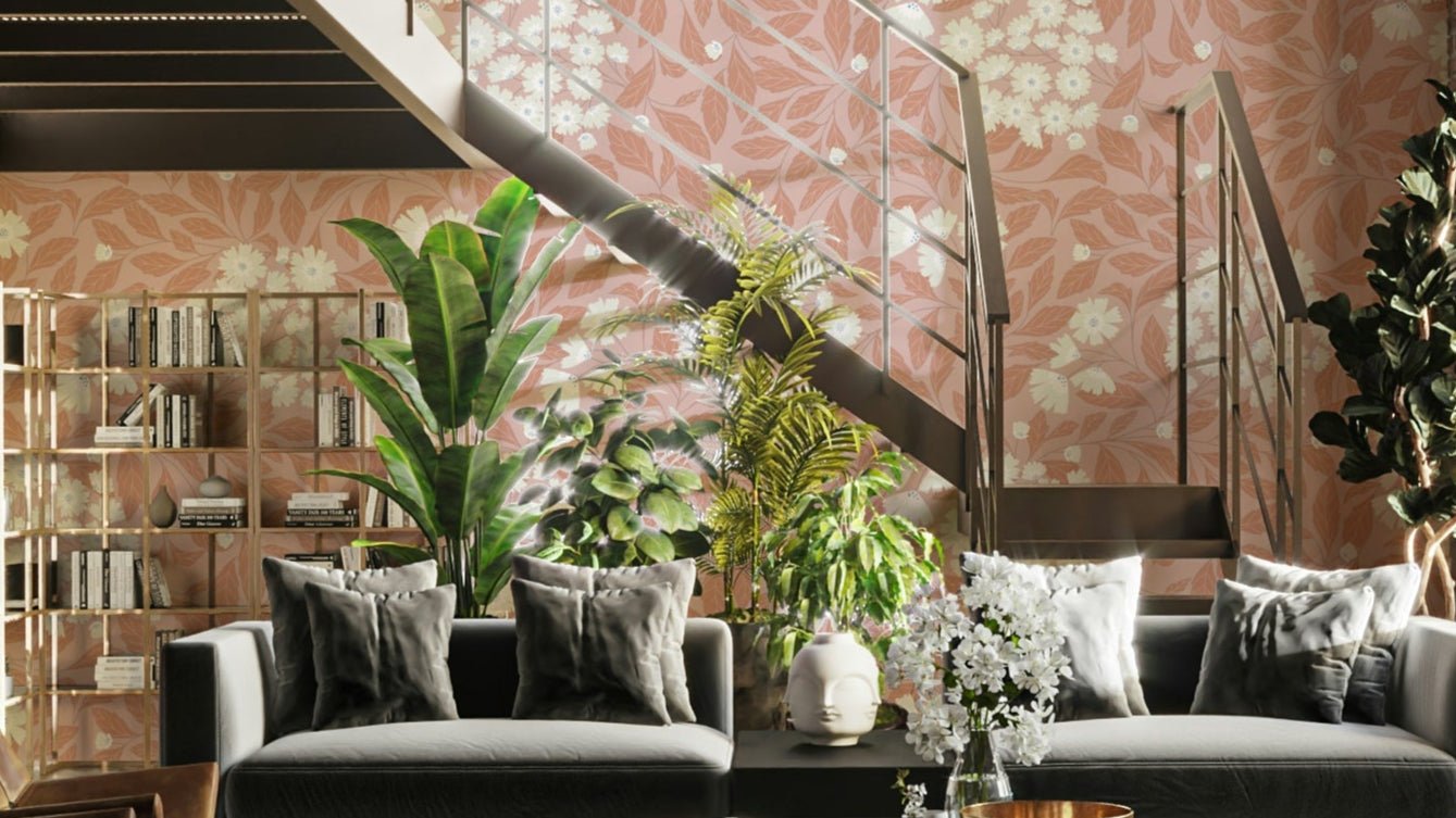 Minimalist wall decor featuring organic petal shapes for a bedroom.