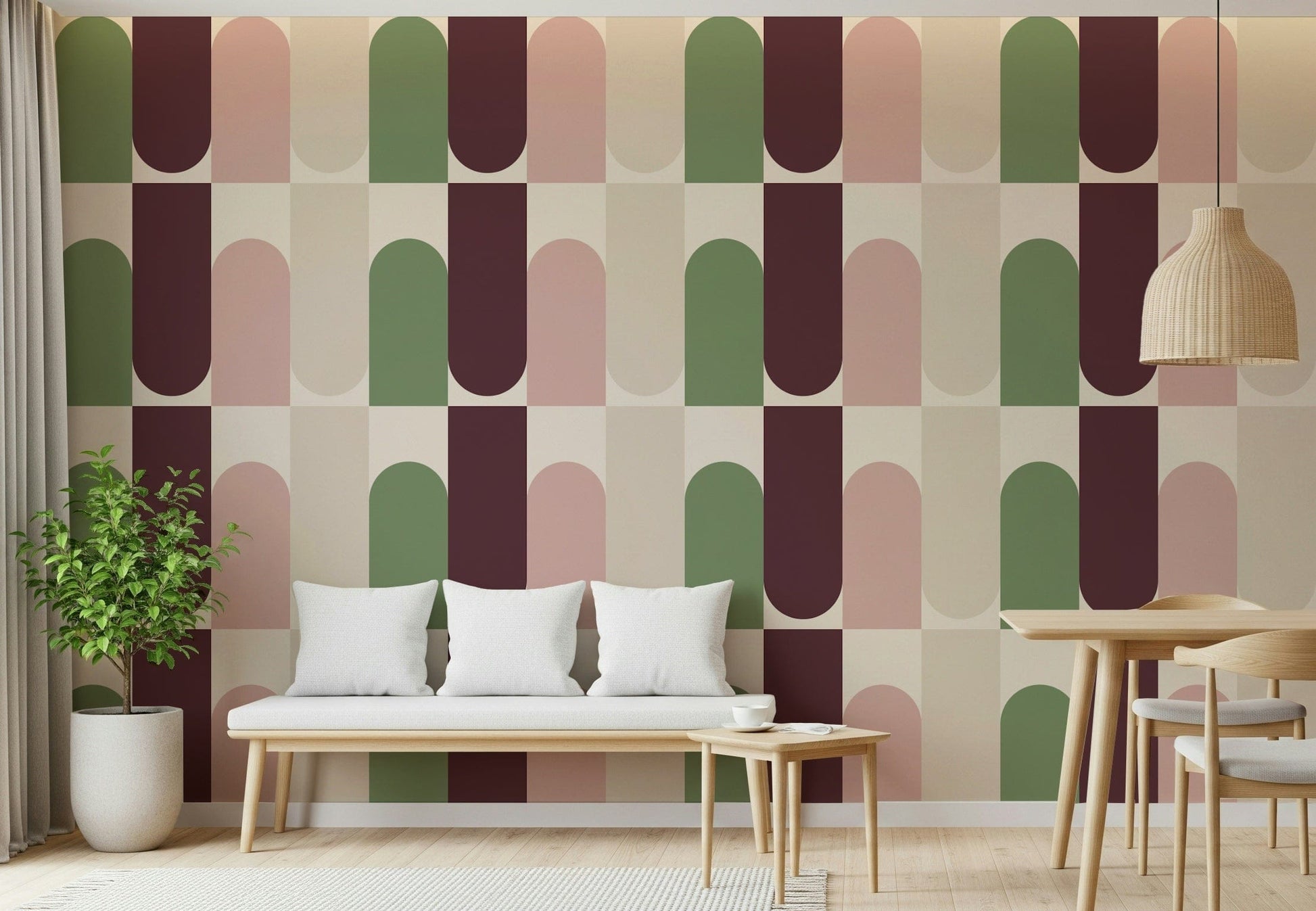 Contemporary Shapes Blend decorative wall art piece.