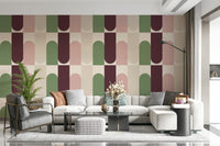 Modern wallpaper for walls, Shapes Blend design.