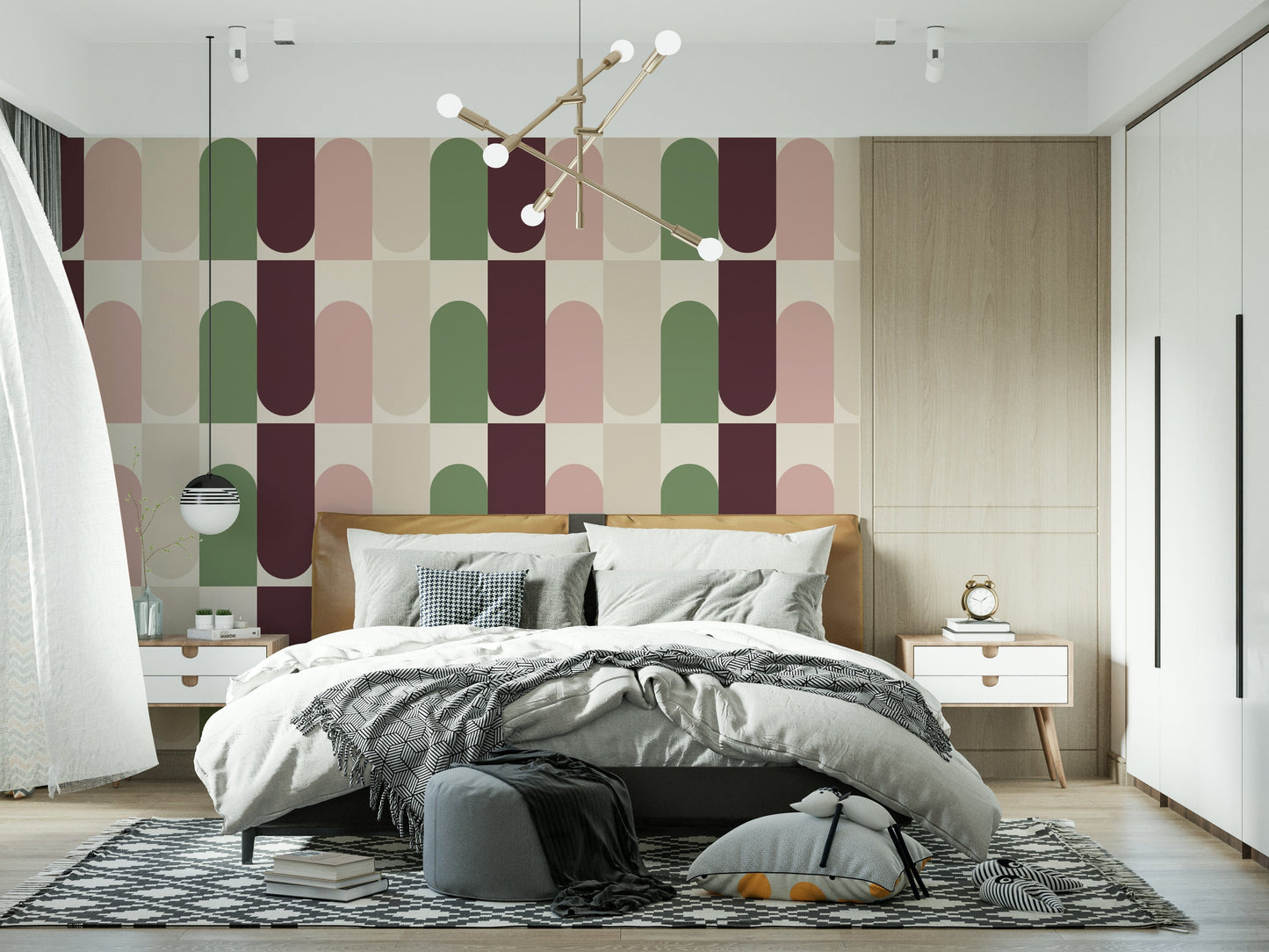 Contemporary Shapes Blend arch wall mural.