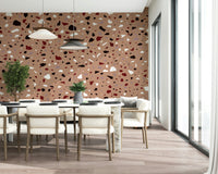A calming abstract design wallpaper mural that defines a space.