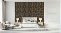 Decorative symmetry pattern inspired by natural shades of brown, clay, and sand.