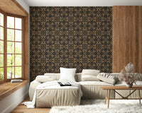 Abstract symmetry design in calming earth tones for a natural, balanced wall look.