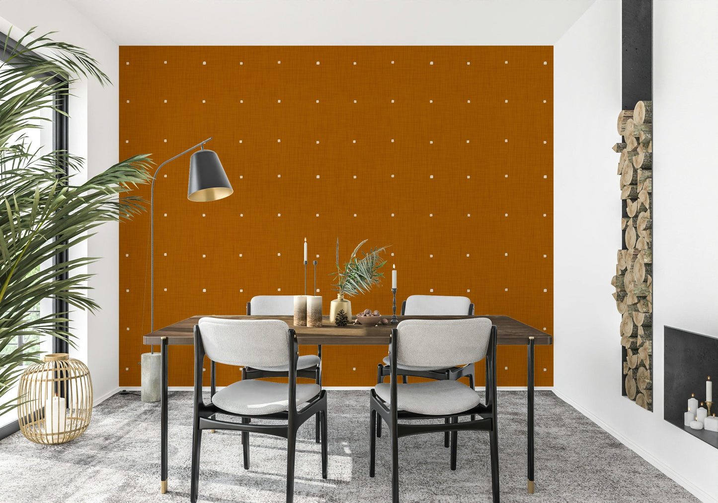 Contemporary plain Terracotta Texture wall covering handmade fabric appearance