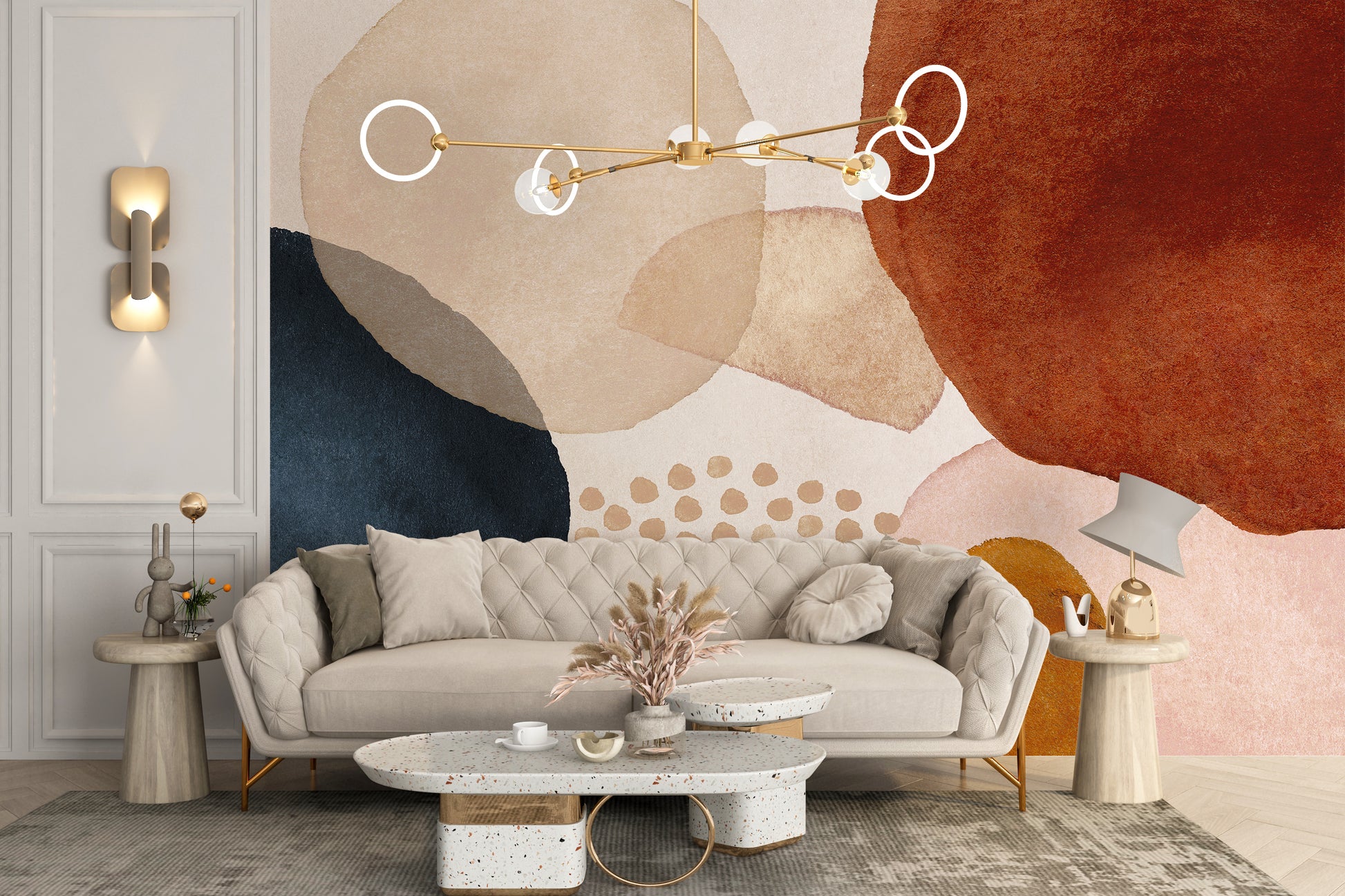 Boho geometric abstract wallpaper design