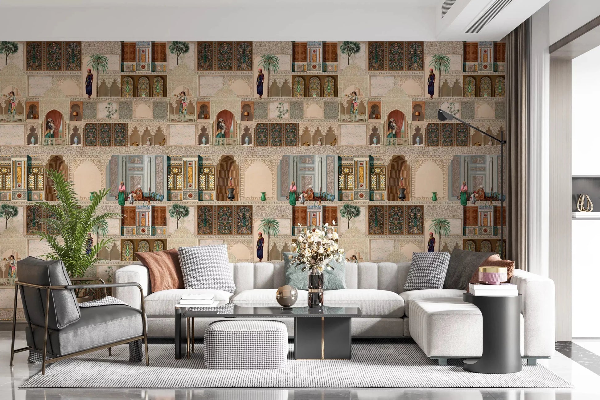 Mughal style palace arches Eastern Palace Panorama wall mural.