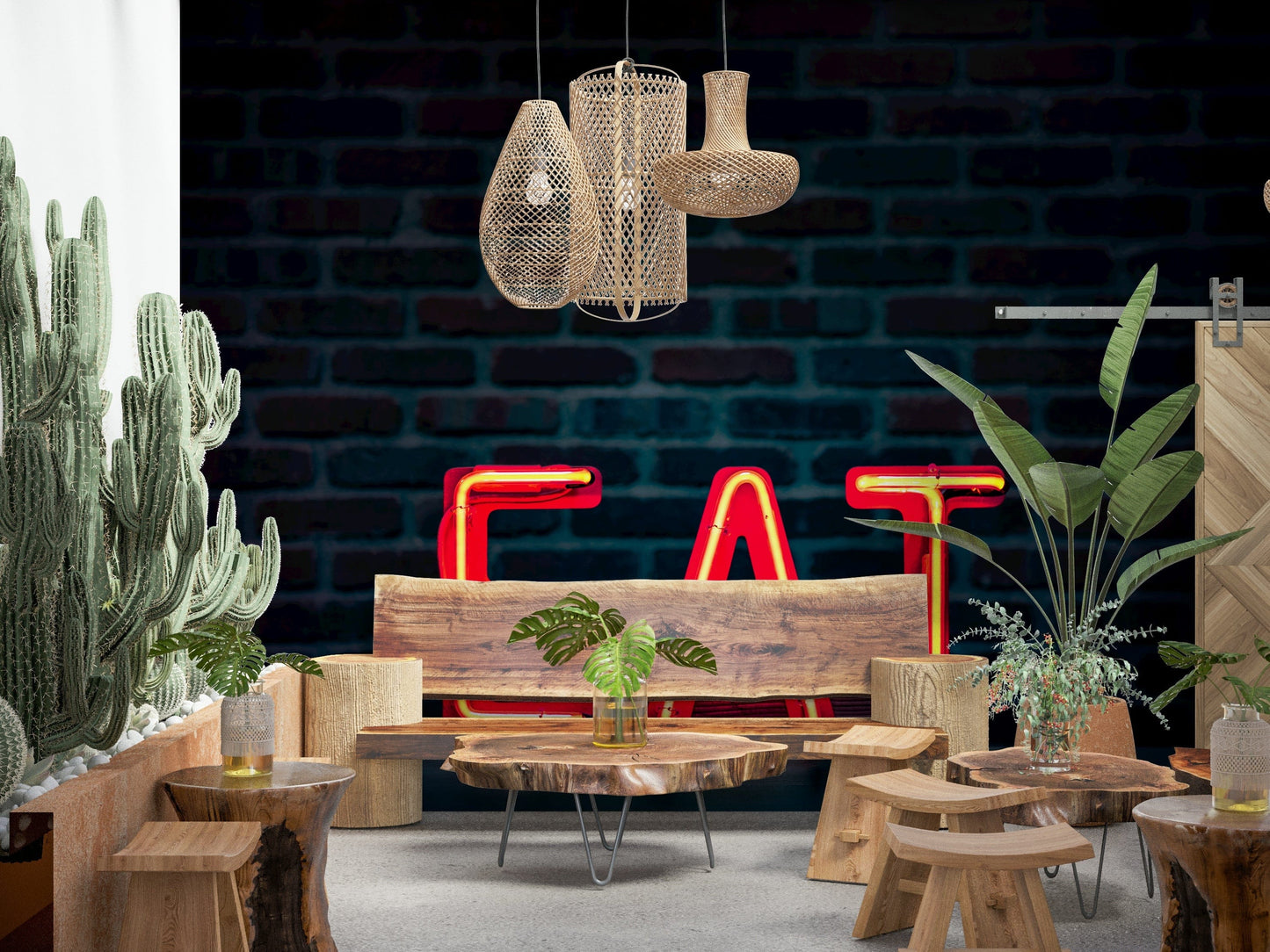 Eat Neon Sign Wall Mural -2226250