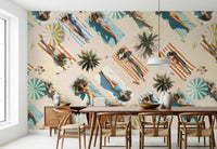 Artistic landscape mural evoking the gentle light and peaceful mood of late summer days.