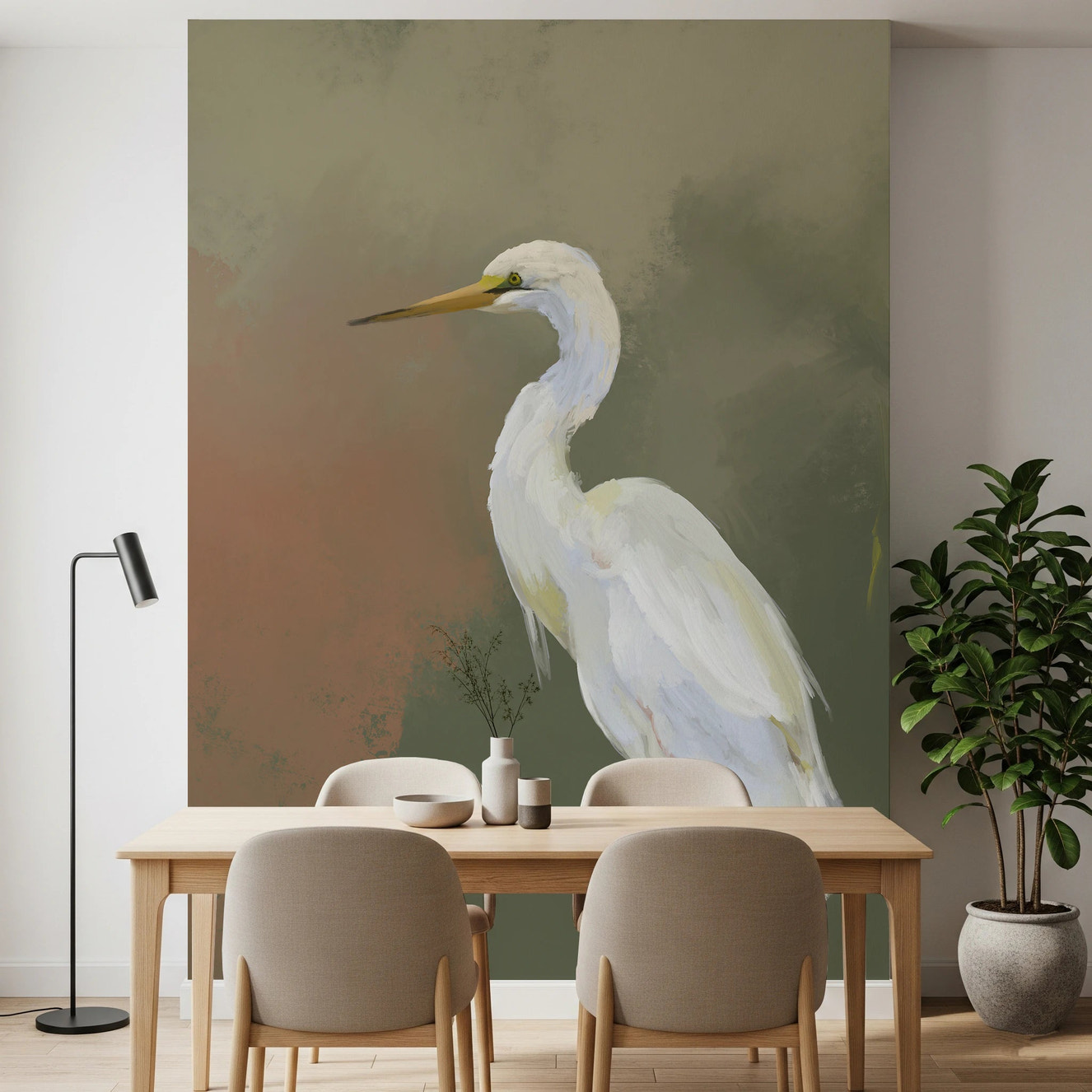 Egret Elegance Wall Mural