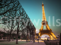 Twinkling Light Wallpaper Striking perspective of the impressive Eiffel structure.