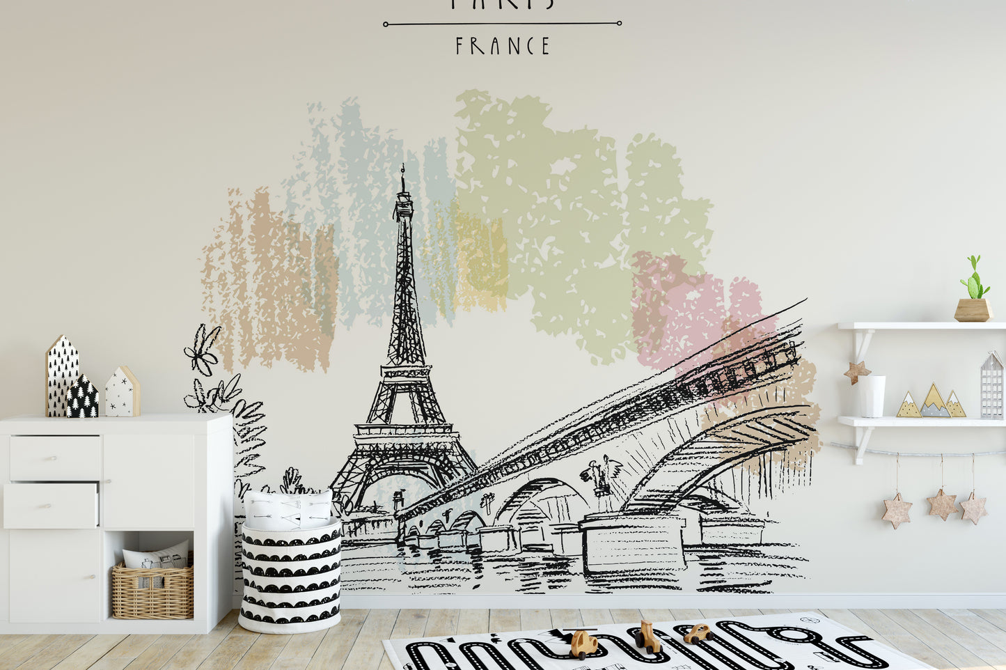 Eiffel Tower drawing wallpaper for walls - Giffywalls
