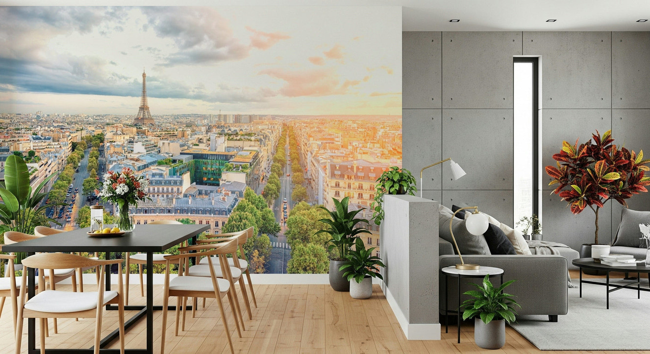 Eiffel's Dawn Wall Mural