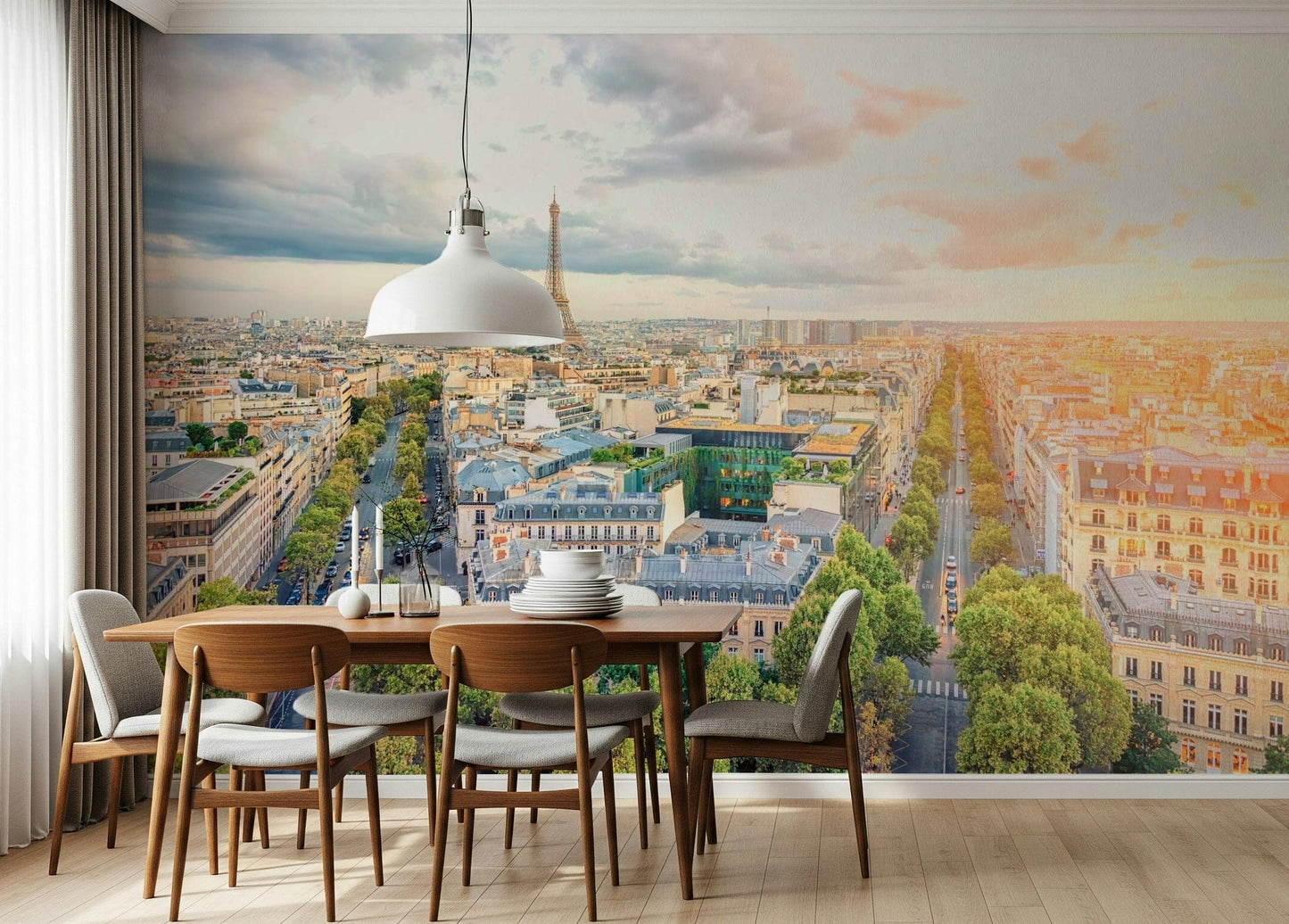 Eiffel's Dawn Wall Mural