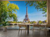 An artistic travel theme mural for home decor.

