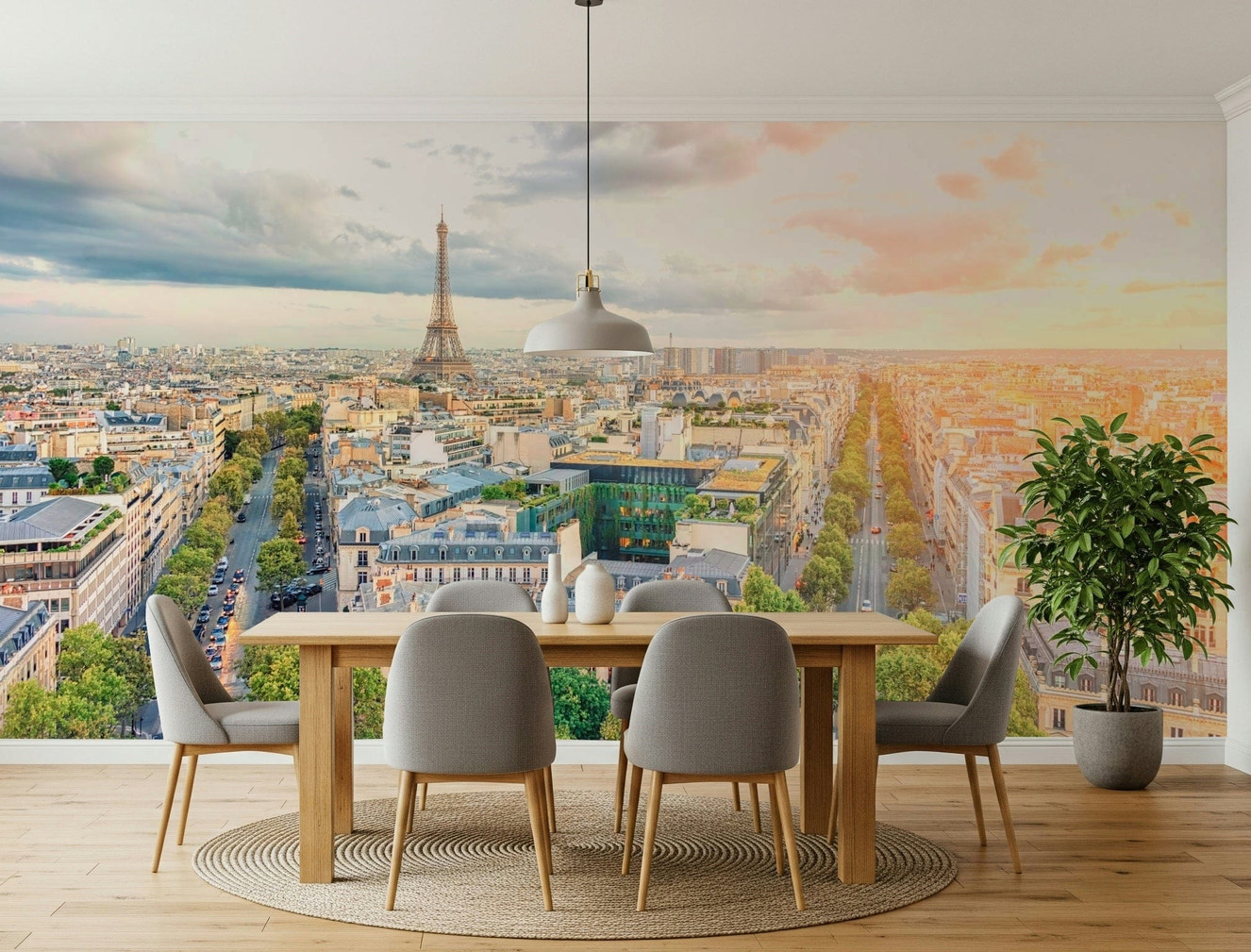 Eiffel's Dawn Wall Mural