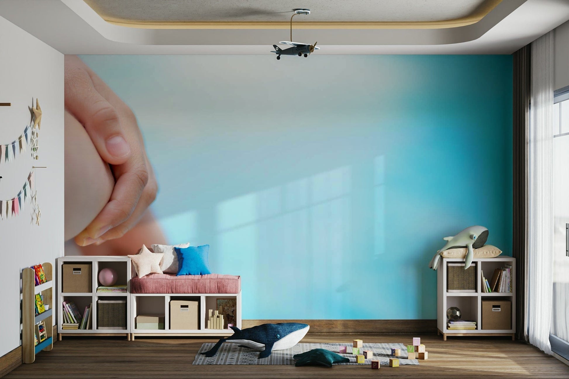 A beautiful desert landscape wallpaper mural of Eilat.

