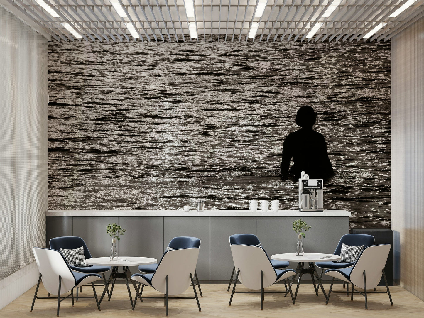 A beautiful panoramic wall mural for a living room.

