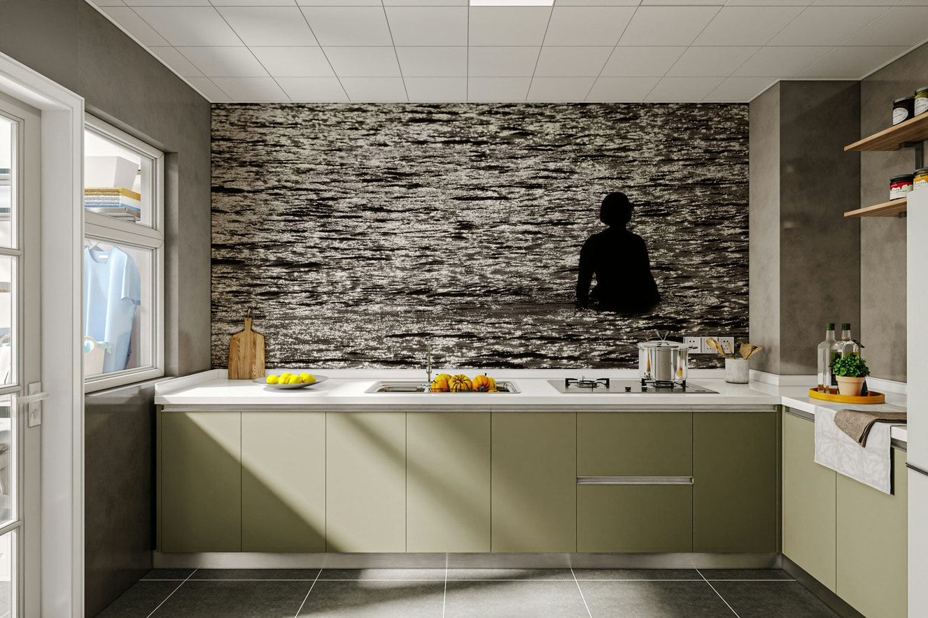 A beautiful desert landscape wallpaper mural of Eilat.

