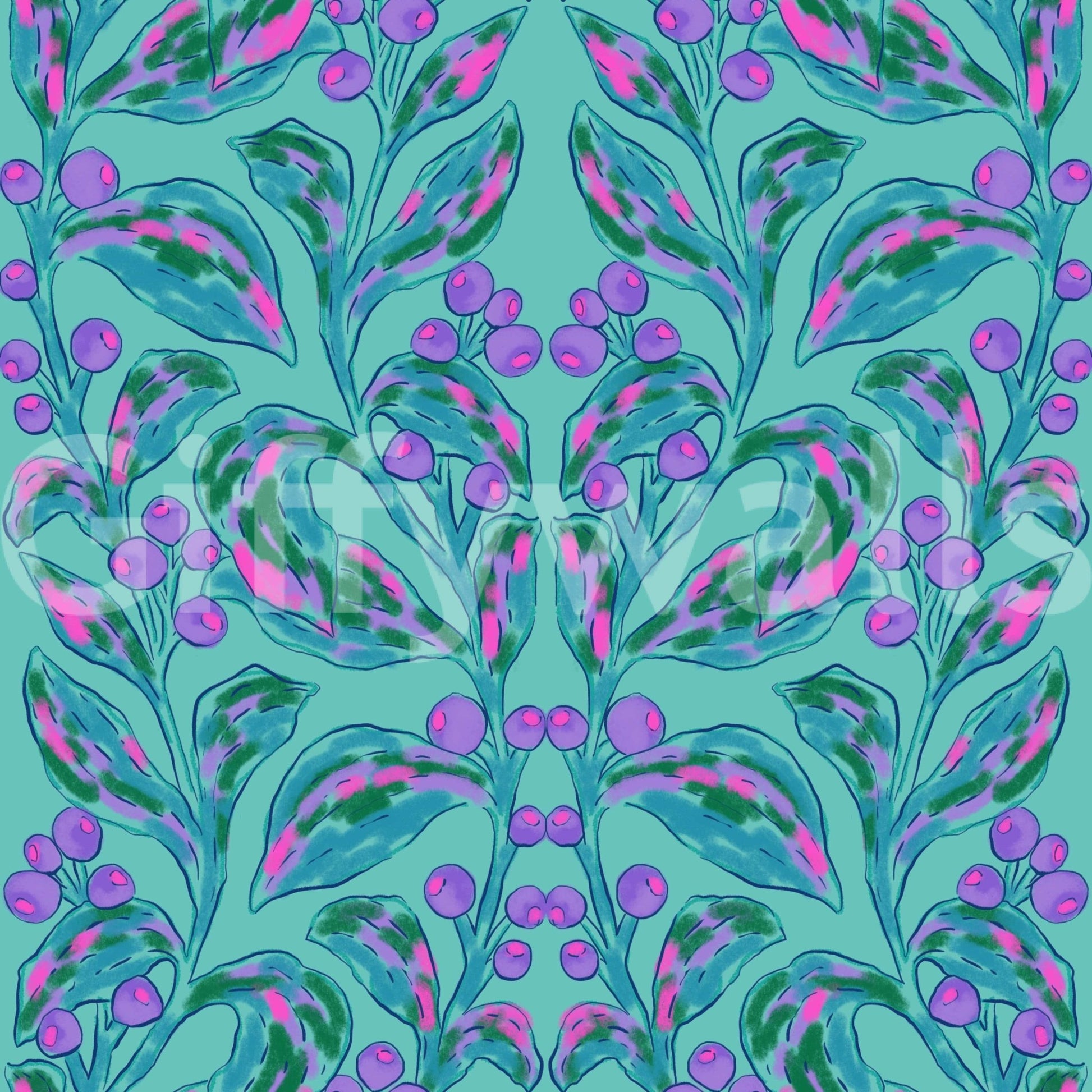 Electric Berries and Bloom Wallpaper⁠