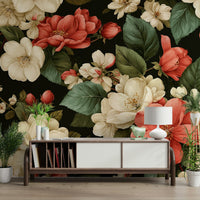 The flowers are arranged in a classic or artistic composition.
