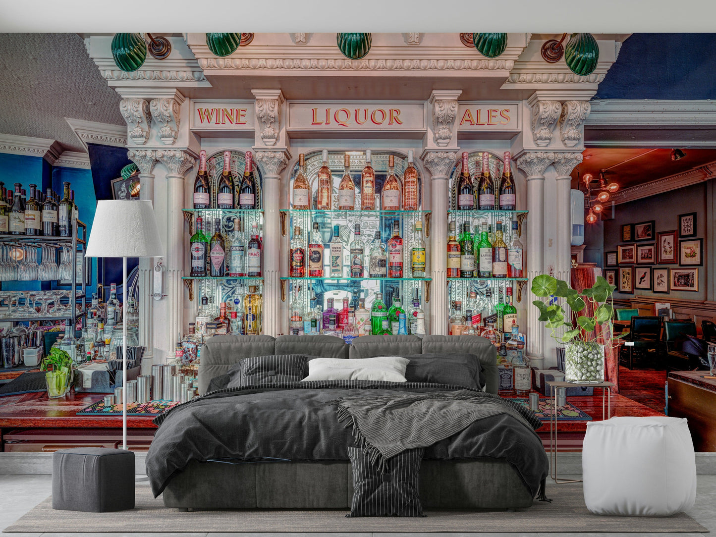 Fine Spirits Elegant stylish bar mural