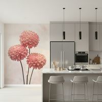 Elegant Contrasts blush floral wallpaper design for refined spaces.