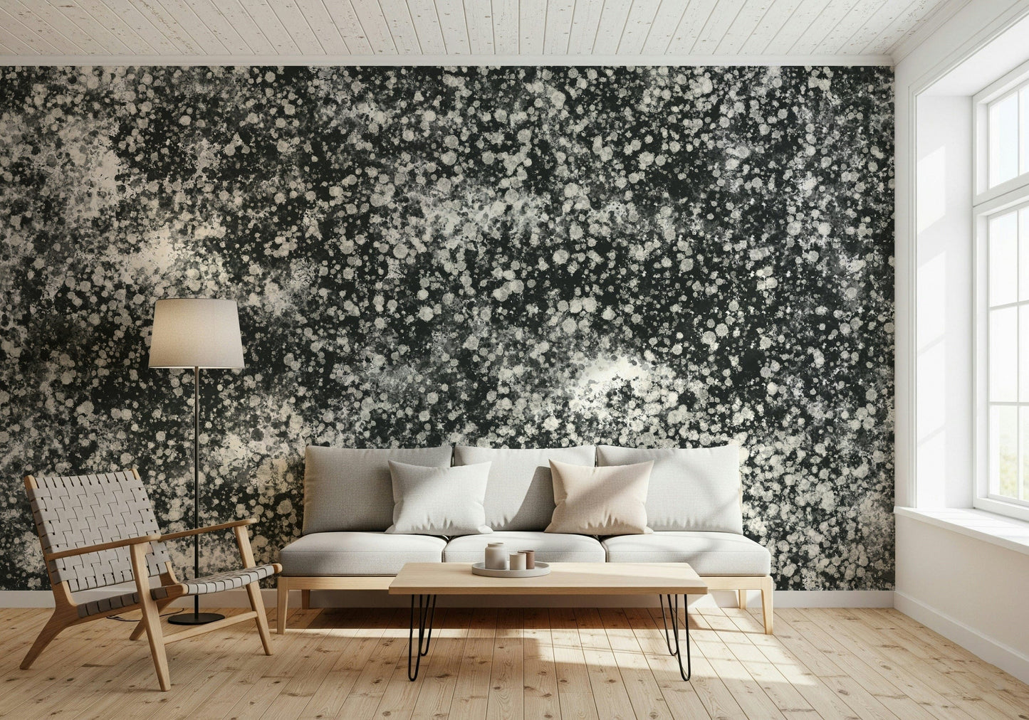 An artistic abstract design mural for home decor.