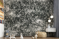 A peaceful polka dot abstract mural on decorative wallpaper.