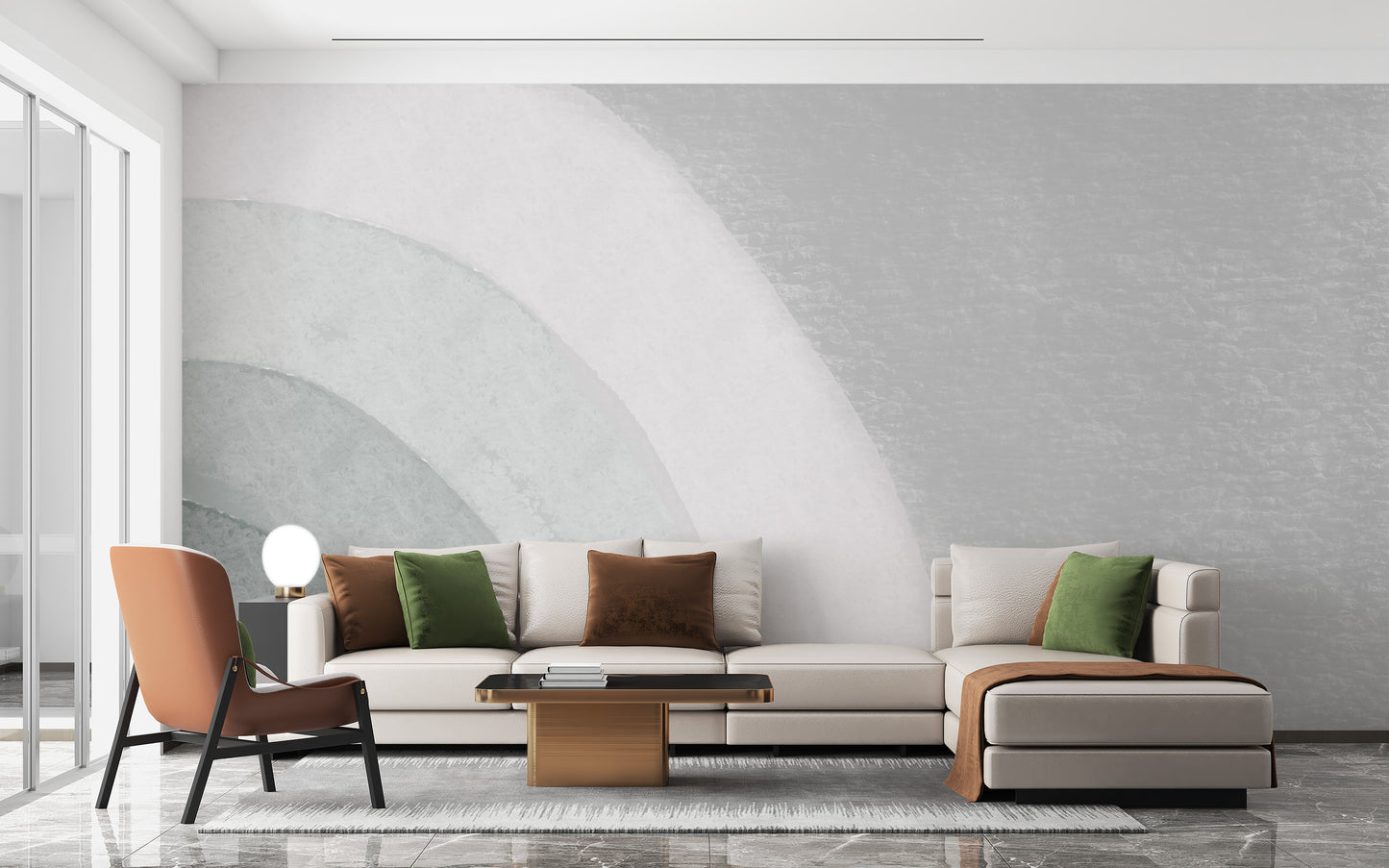 Geometric Swirl Watercolor Wall Mural - Giffywalls