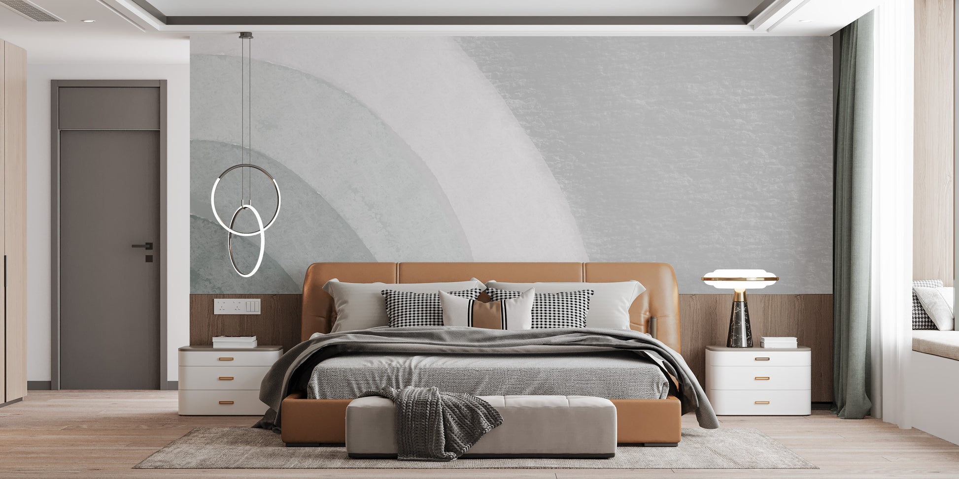 Geometric Swirl Watercolor Wall Mural - Giffywalls
