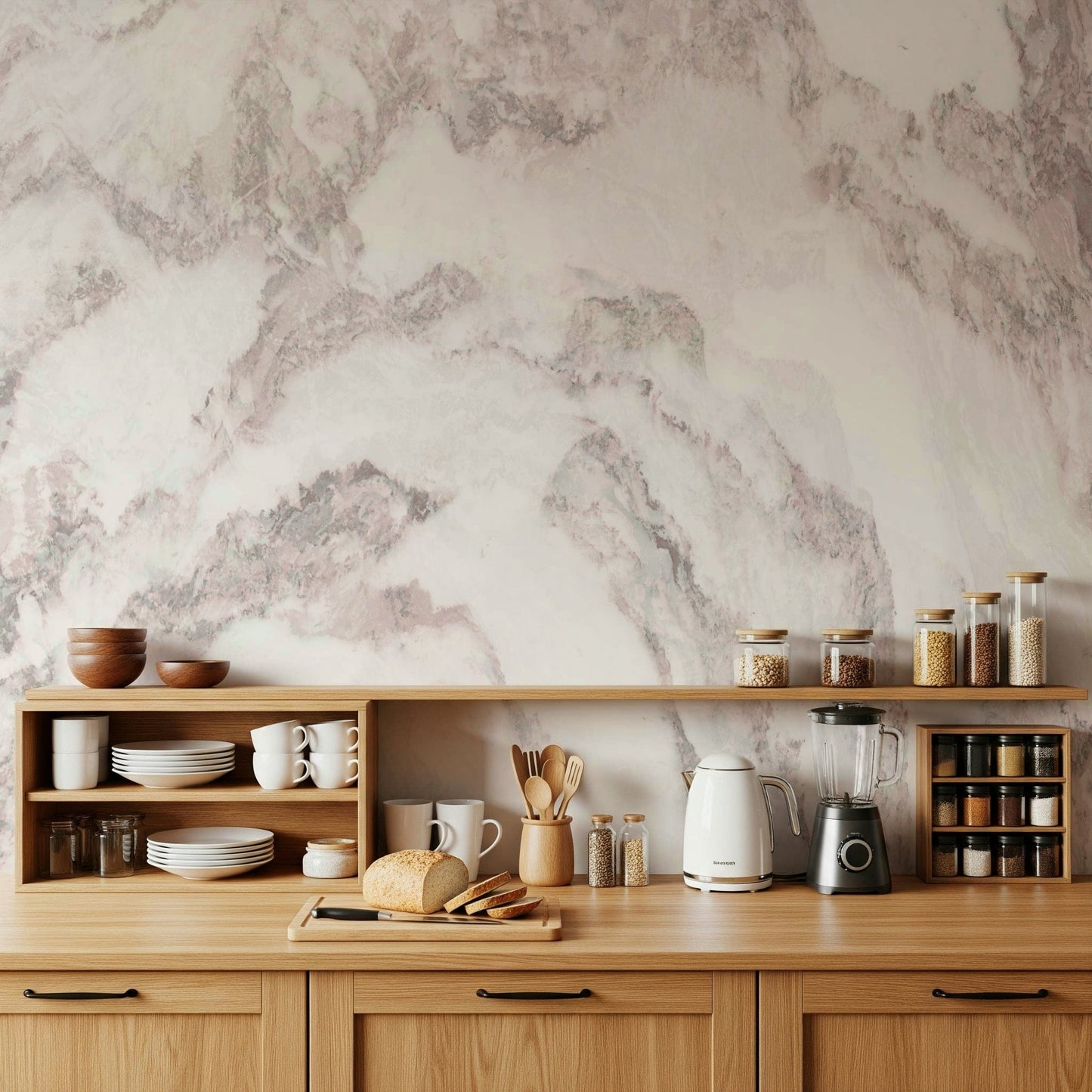 An artistic abstract marble mural for home decor.