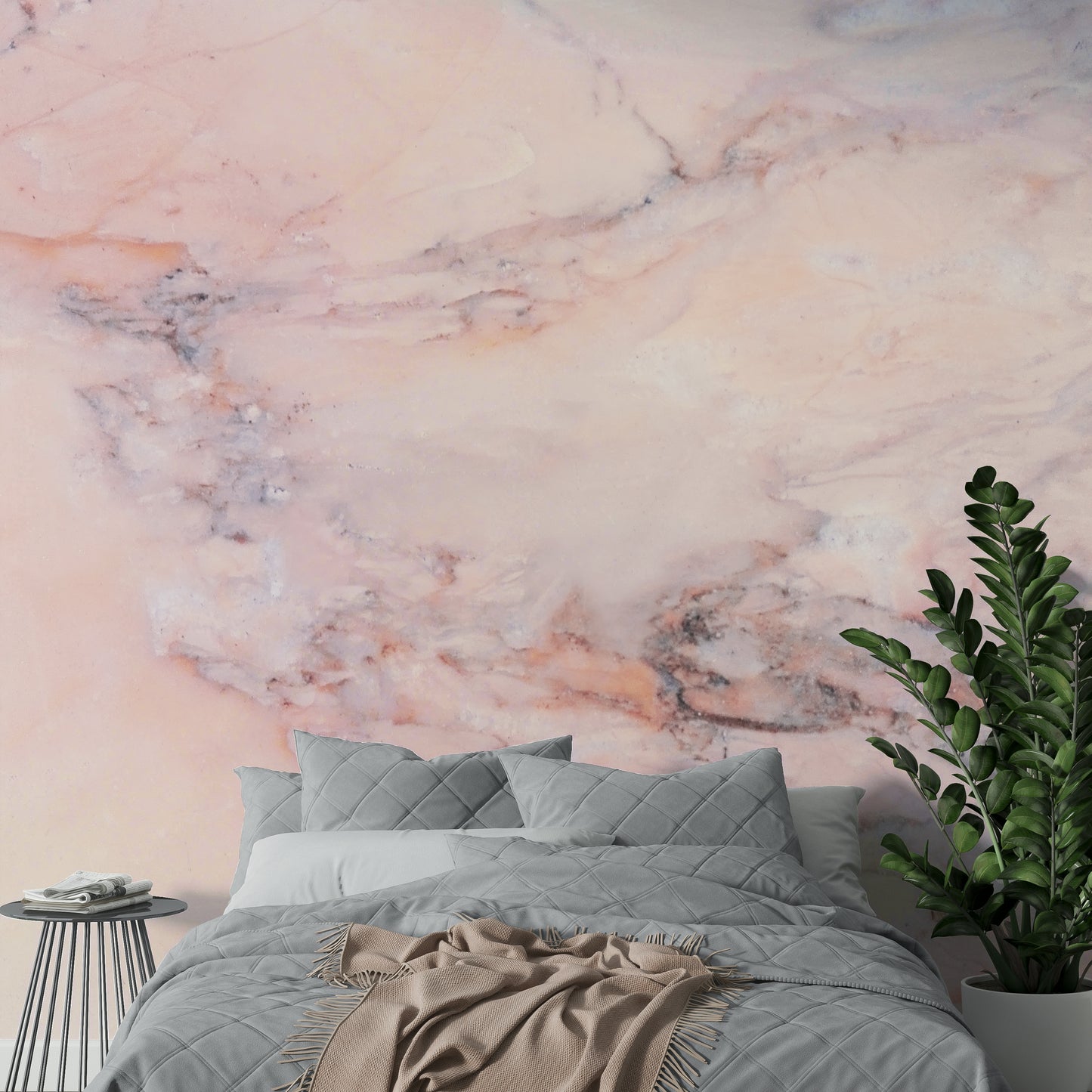 Gentle pink swirl mural

