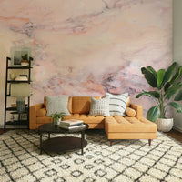 Natural pink wall mural look

