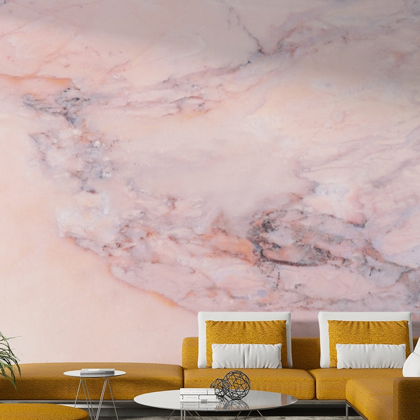 Soft pink stone texture mural

