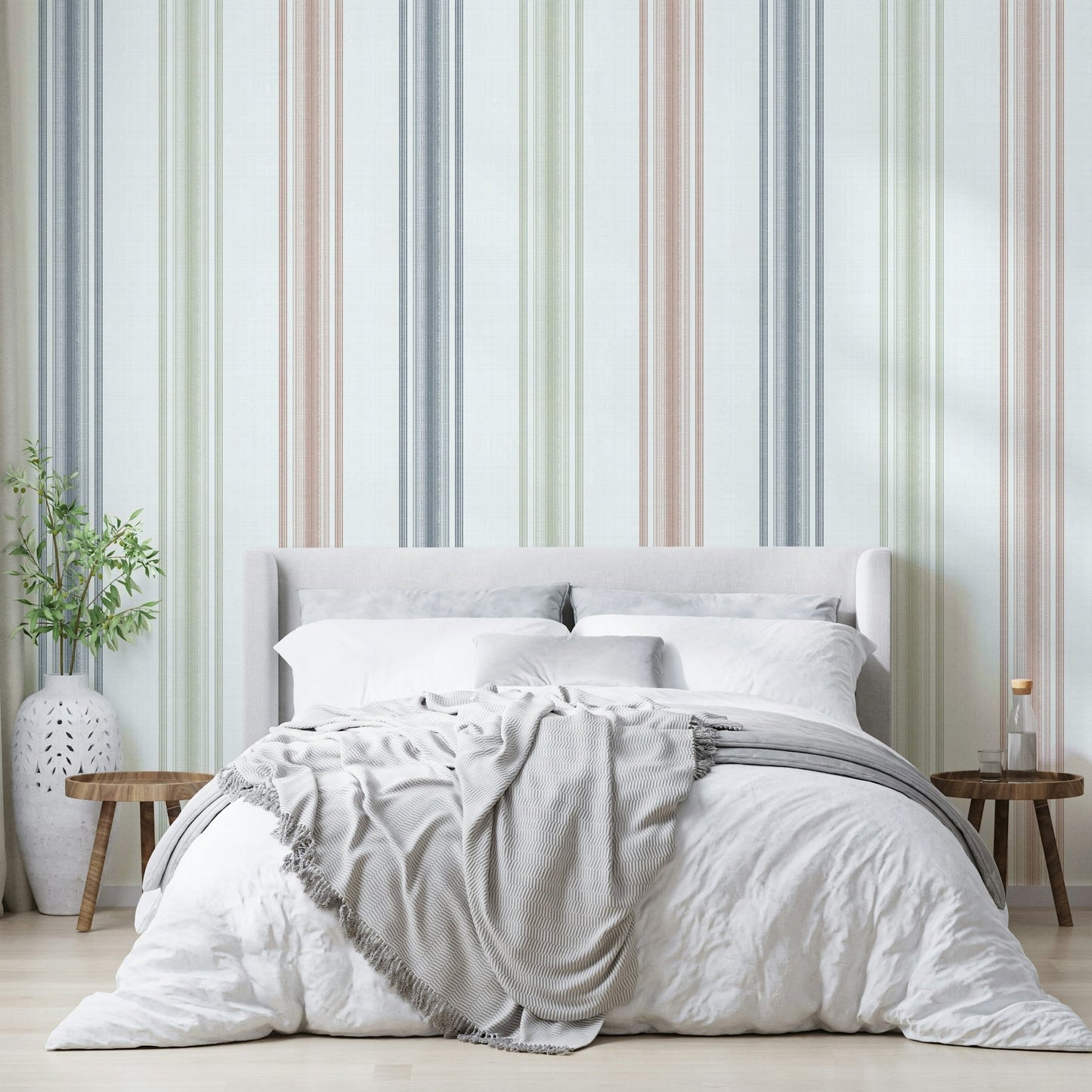 Farmhouse striped mural for bedrooms
