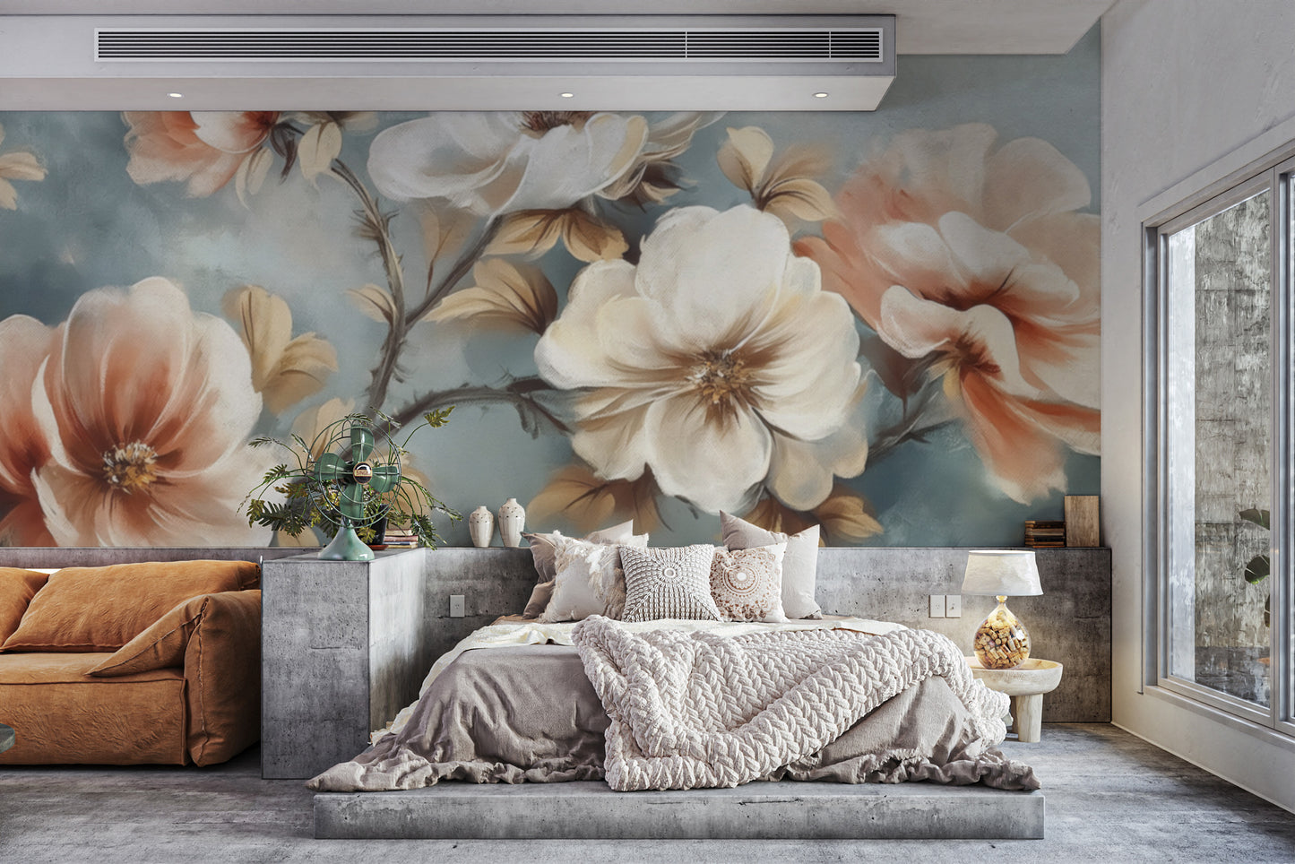 Elegant Watercolor Floral Wall Mural