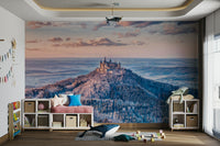 The wallpaper is applied seamlessly, making the view feel realistic.

