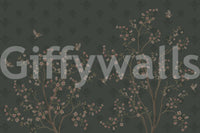 Matte finish Emerald Bloom & Flight Wall Mural for indoor walls.