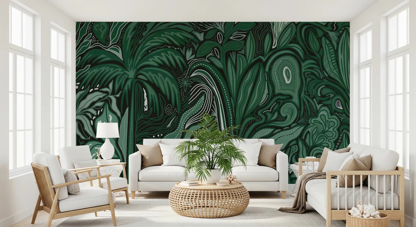 Emerald Canopy Jungle Noctiverdis Plants Wall Mural