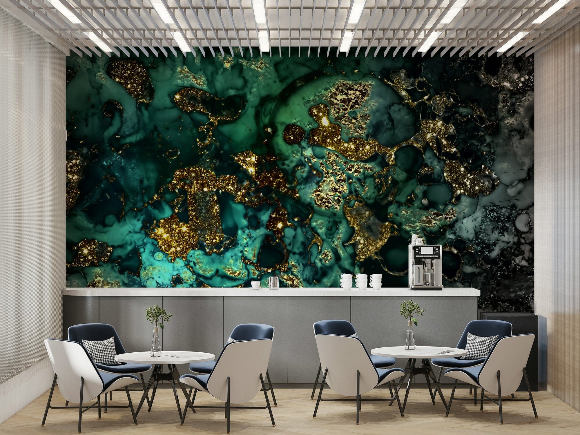 A sophisticated and luxurious wall covering.

