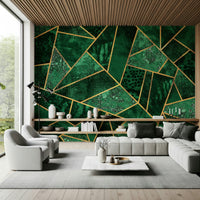 A calming modern pattern wallpaper mural that defines a space.