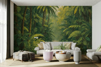 The colors are soft, muted tones of green and blue.

